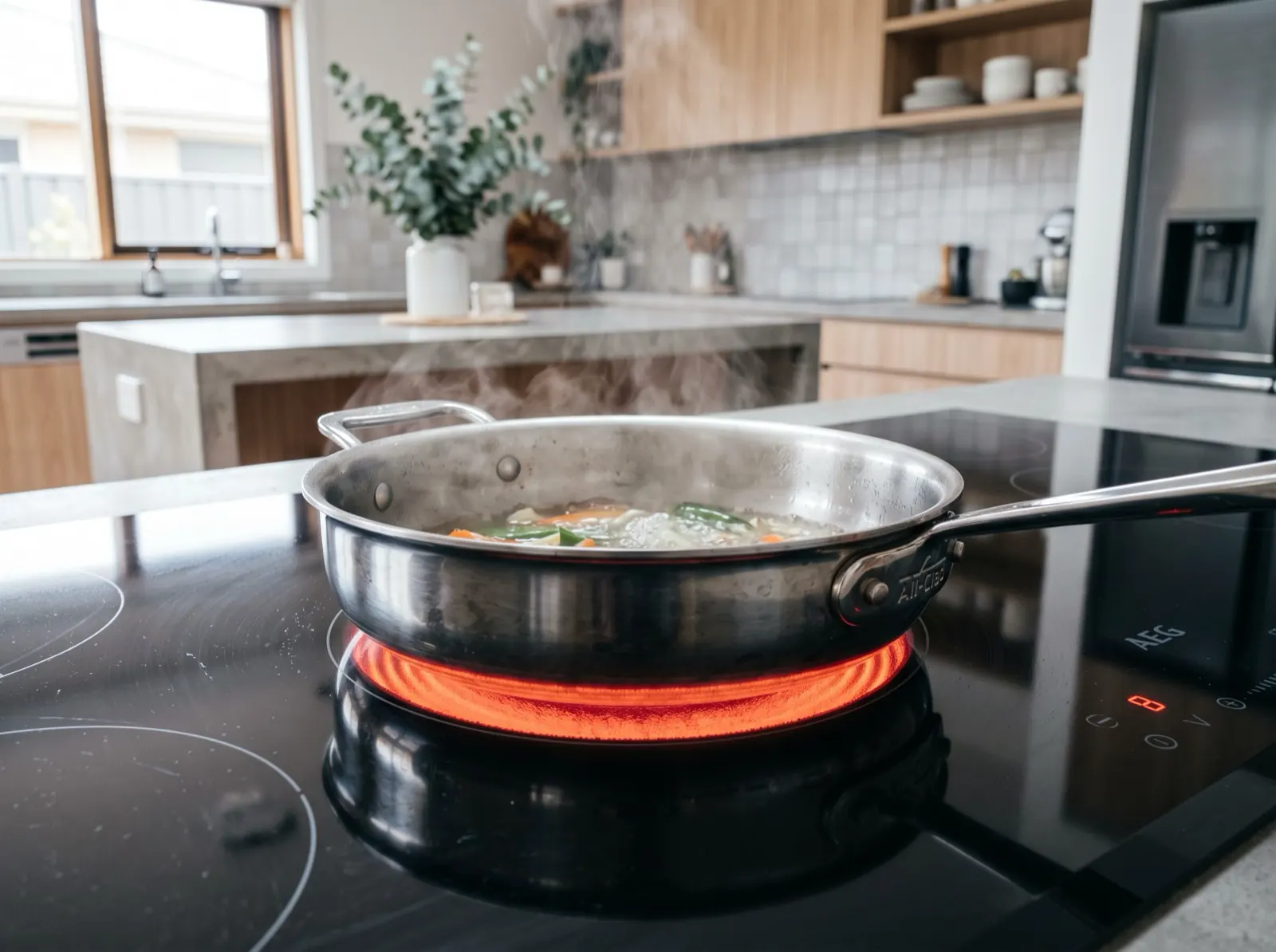 Induction cooktop installed in a renovated Melbourne kitchen